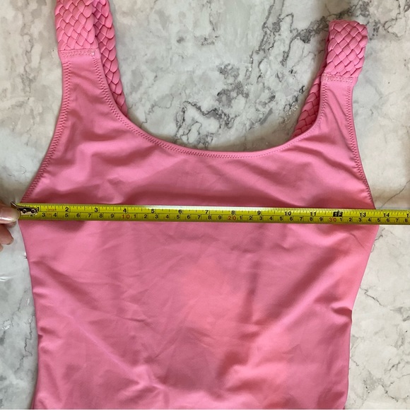 SOLID & STRIPED PINK SWIMWEAR *NWT* SizeM Braided Straps & Backless Detailing - Picture 10 of 14
